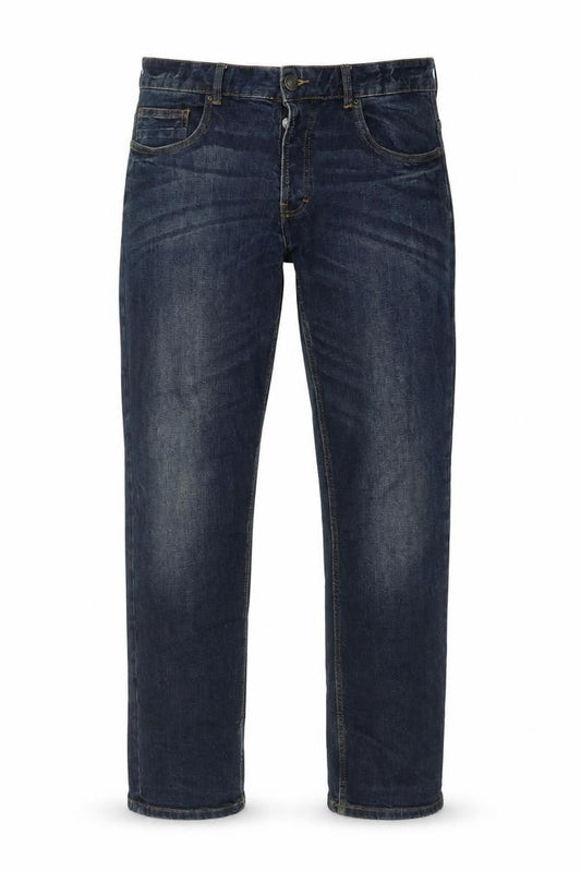 Authentic Casual Wear Mens Blue Cotton Straight Jeans Size 32 in L32 in Slim Button