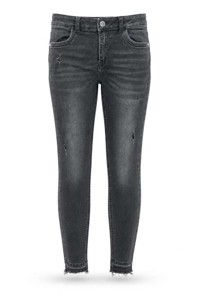 Marks & Spencer Girls Grey Cotton Skinny Jeans Size 10-11 Years Regular Button