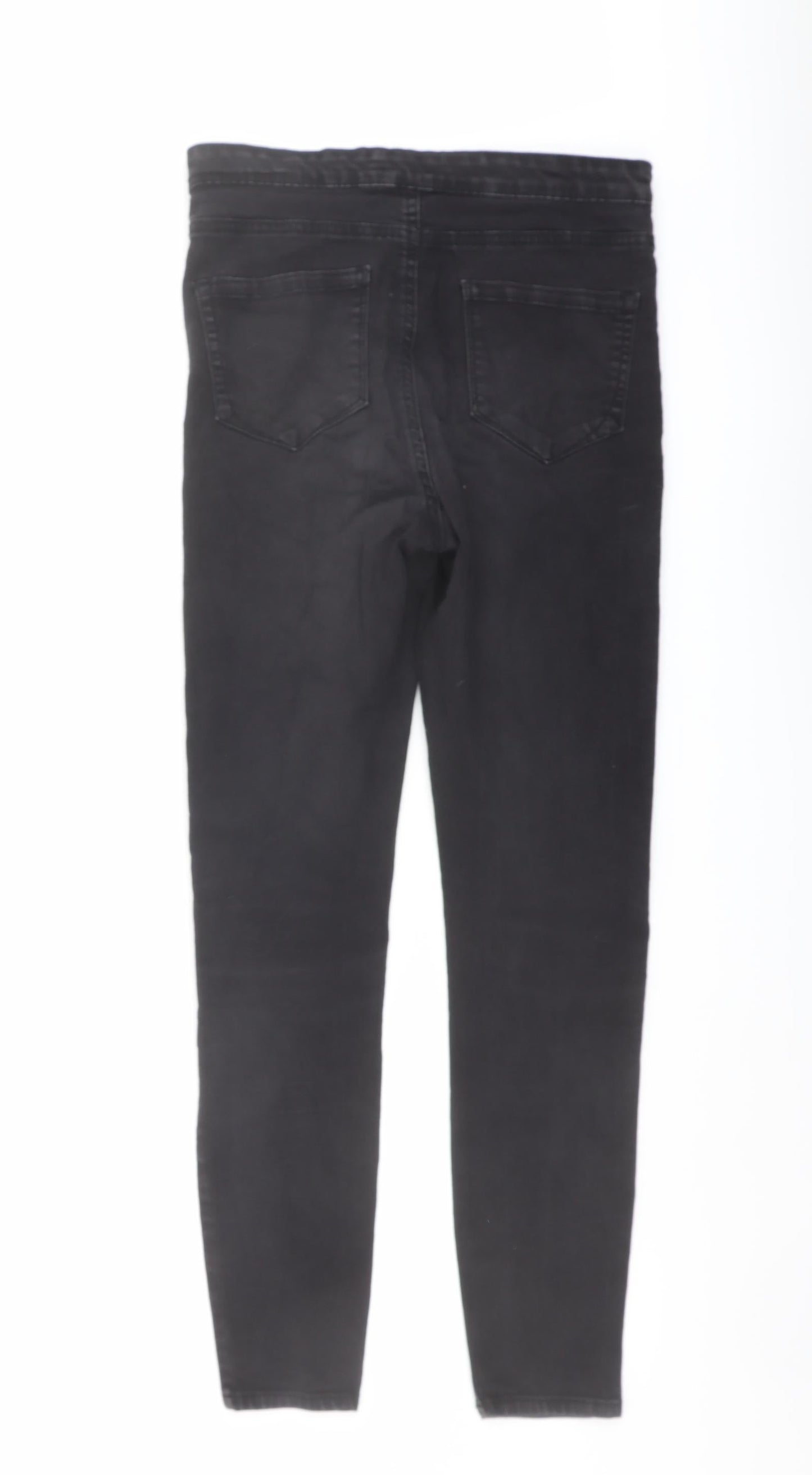 Denim & Co. Womens Grey Cotton Skinny Jeans Size 12 L27 in Regular Button