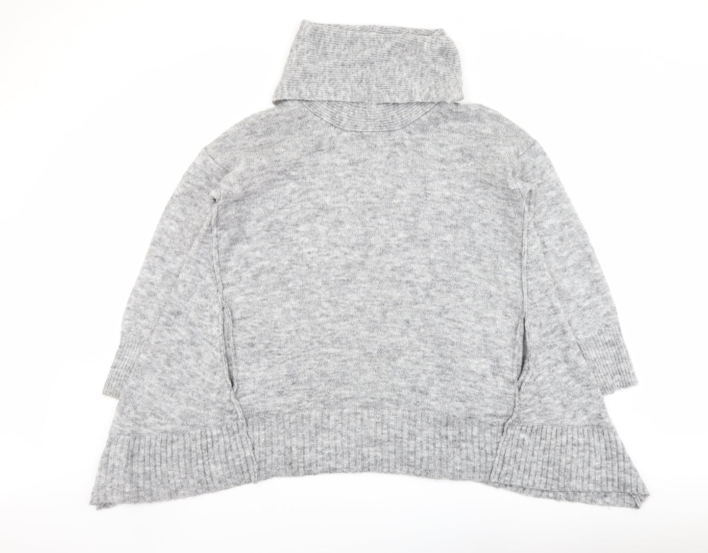 RESERVED Womens Grey Roll Neck Polyester Pullover Jumper Size S