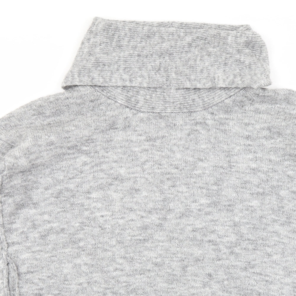 RESERVED Womens Grey Roll Neck Polyester Pullover Jumper Size S