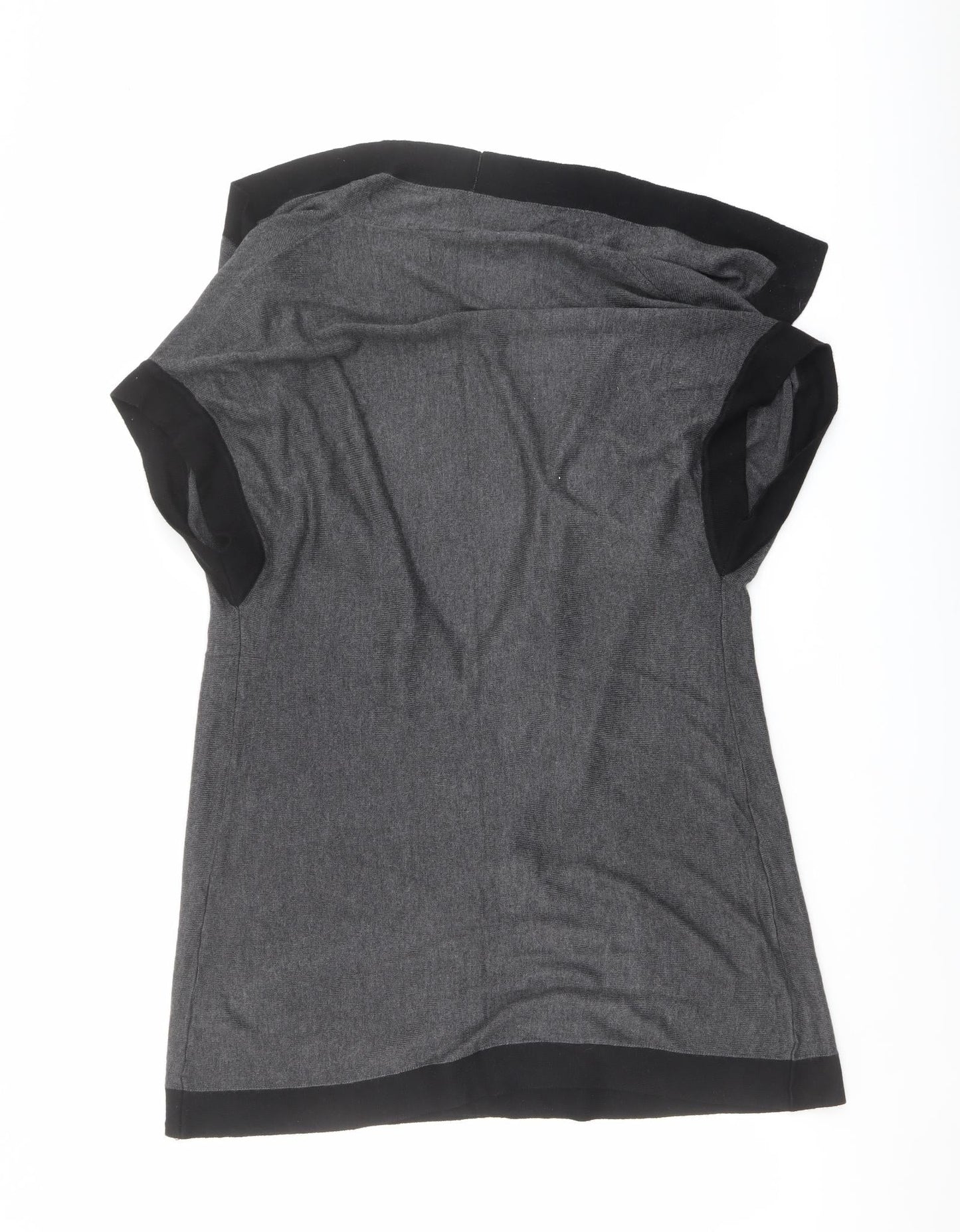 Bonmarché Womens Grey V-Neck Viscose Cape Jumper Size M