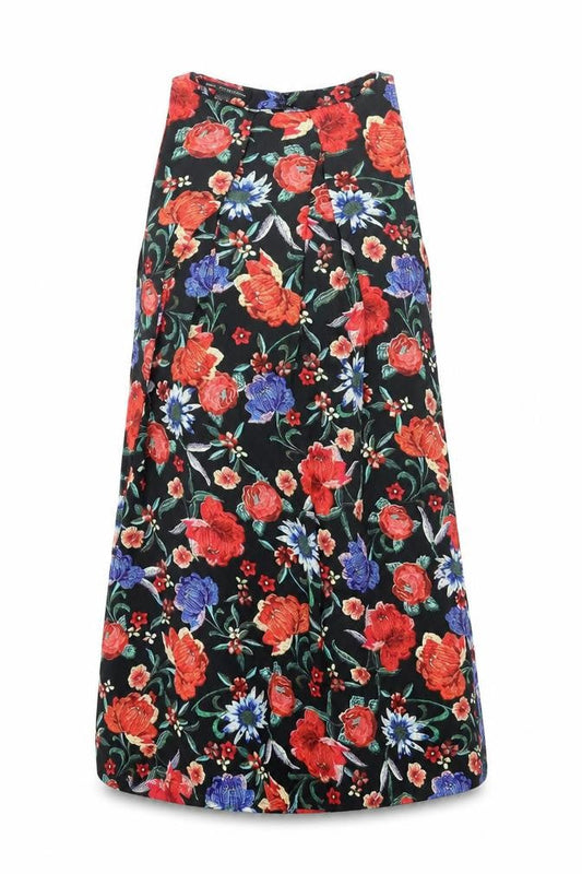 Mango Womens Multicoloured Floral Polyester Shift Size M Round Neck Hook & Eye