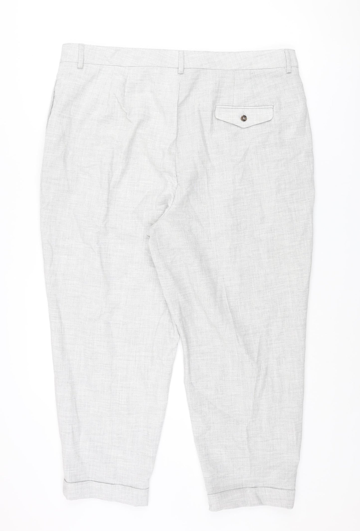 Marks and Spencer Womens Grey Polyester Dress Pants Trousers Size 20 L24 in Regular Zip