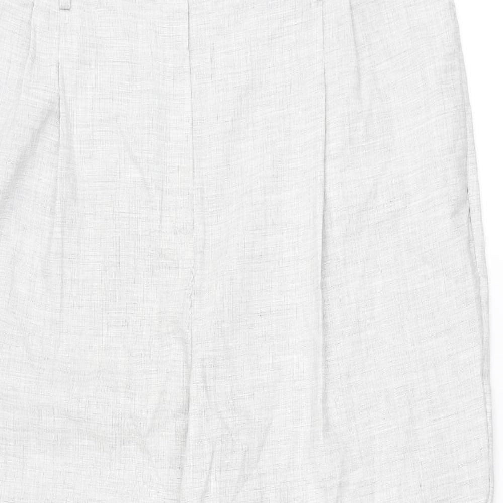 Marks and Spencer Womens Grey Polyester Dress Pants Trousers Size 20 L24 in Regular Zip