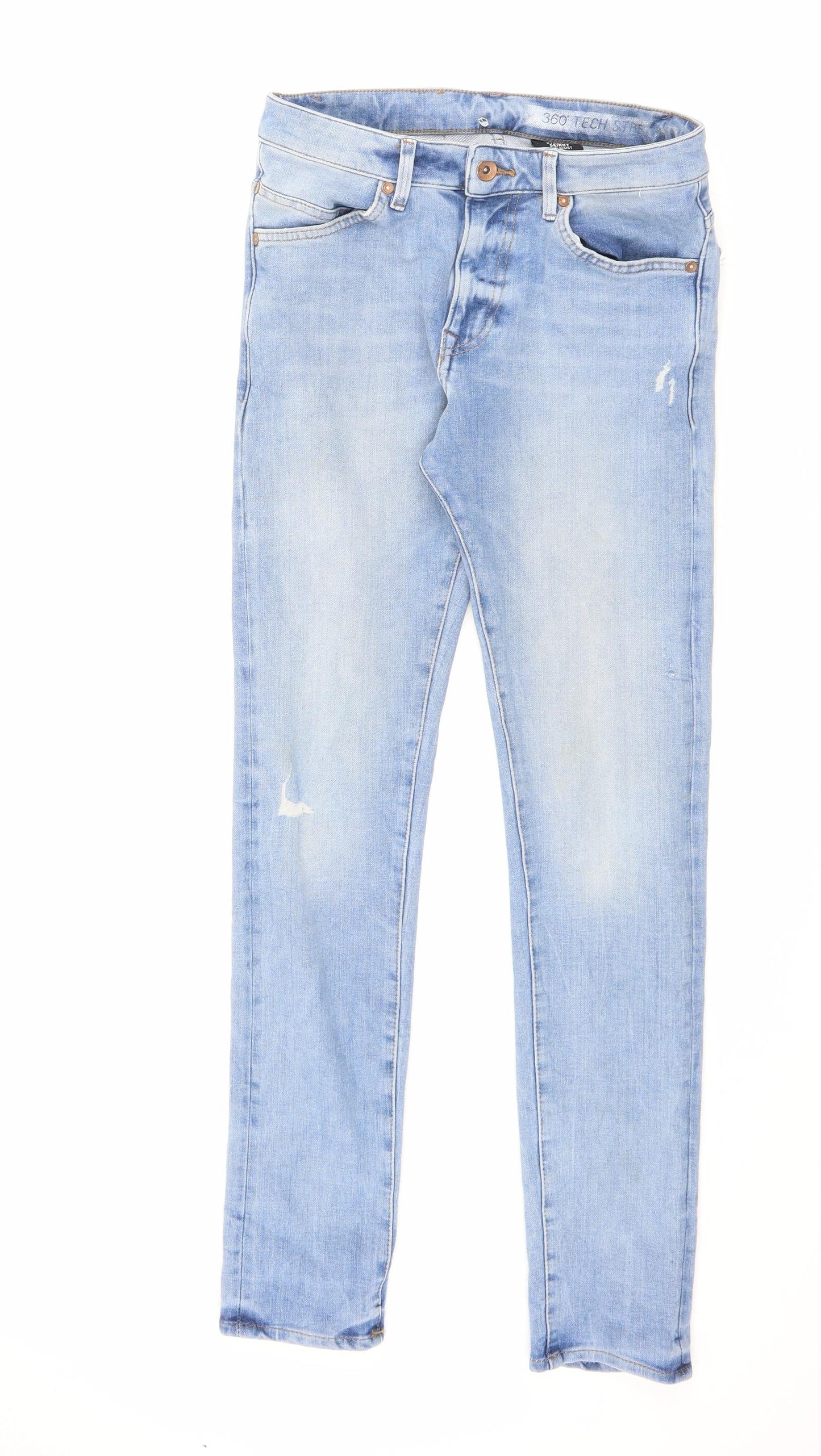 H&M Womens Blue Cotton Skinny Jeans Size 30 in L32 in Regular Zip