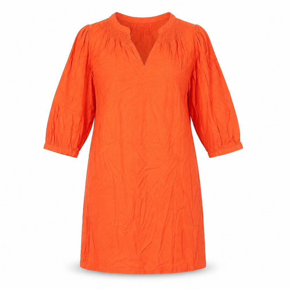 Marks & Spencer Womens Orange Viscose Sheath Size 10 V-Neck Pullover