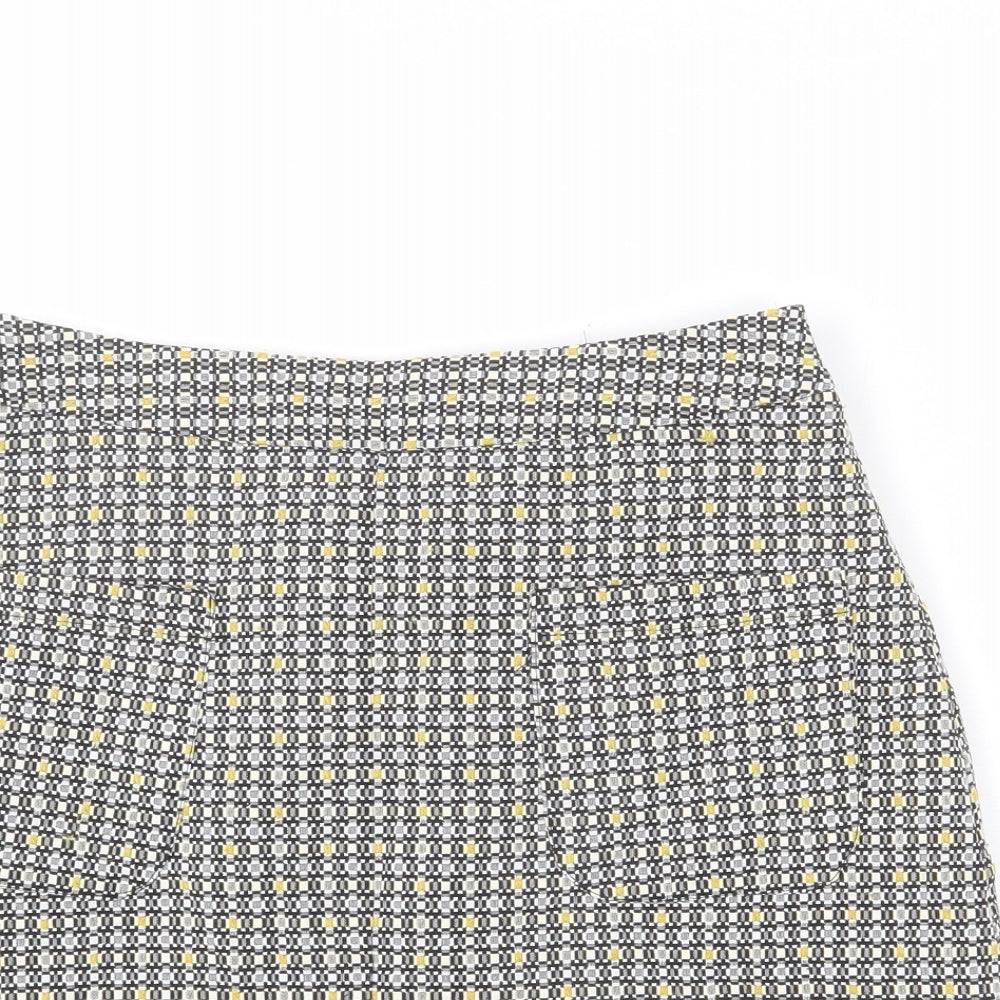 New Look Womens Multicoloured Geometric Polyester A-Line Skirt Size 8 Zip