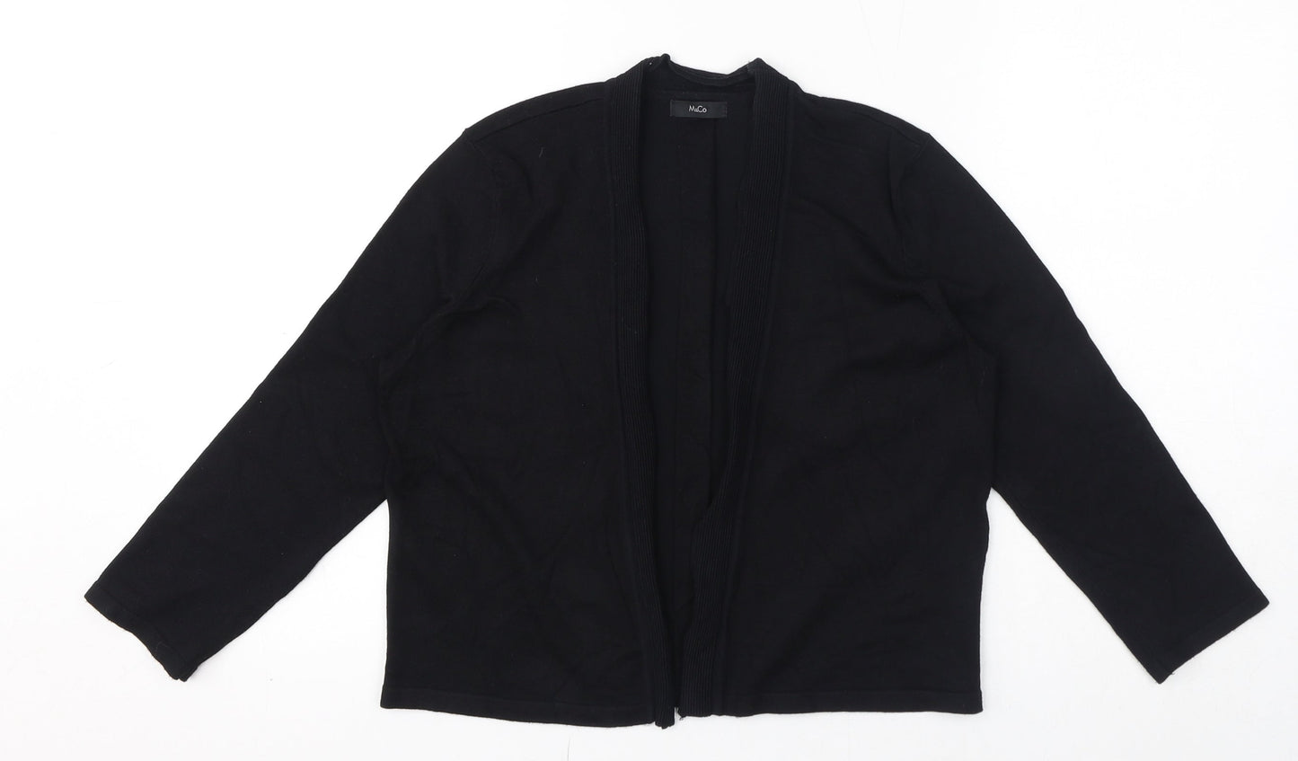M&Co Womens Black V-Neck Viscose Cardigan Jumper Size 12