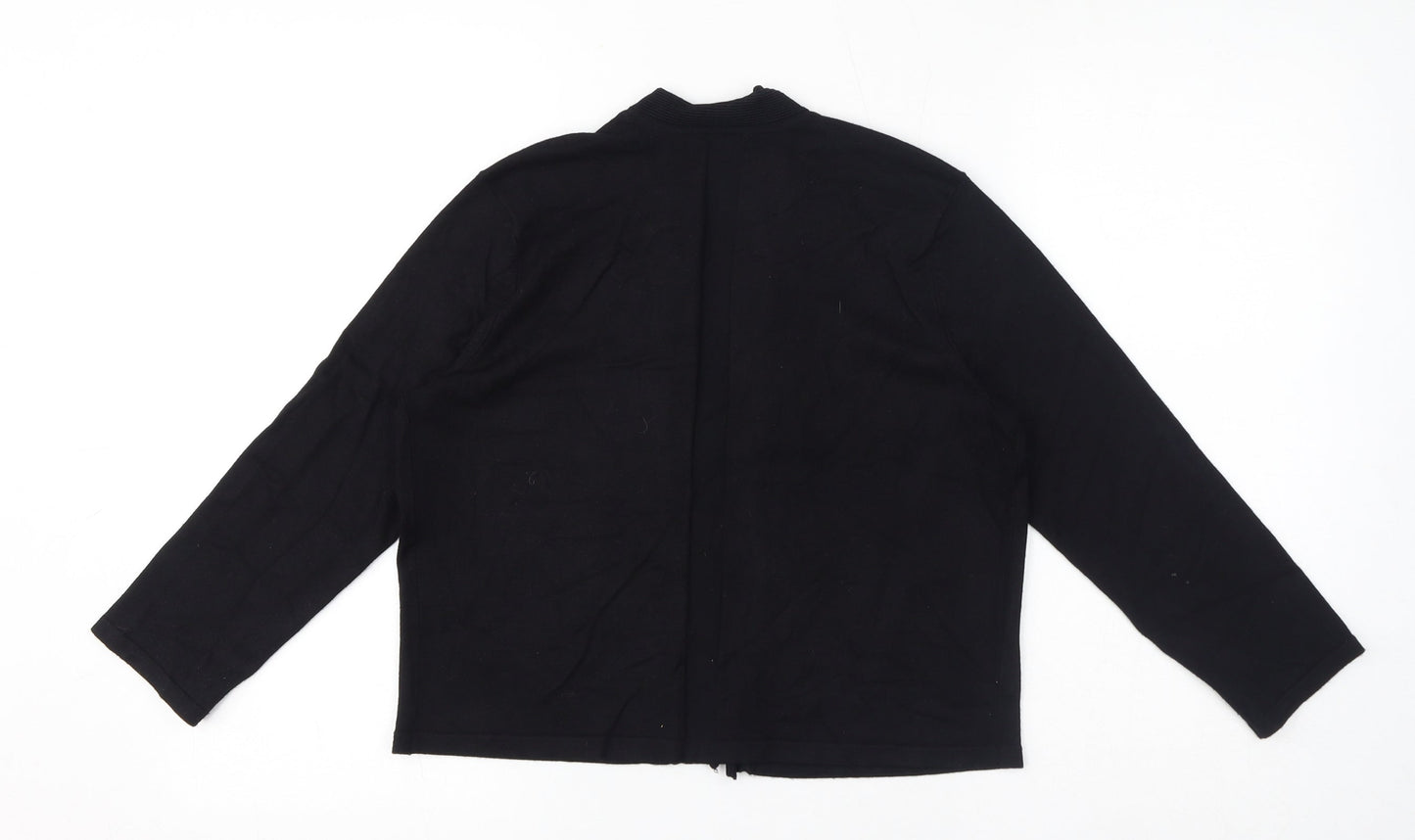 M&Co Womens Black V-Neck Viscose Cardigan Jumper Size 12