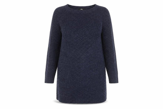 Marks & Spencer Womens Blue Acrylic Jumper Dress Size 14 Round Neck Pullover