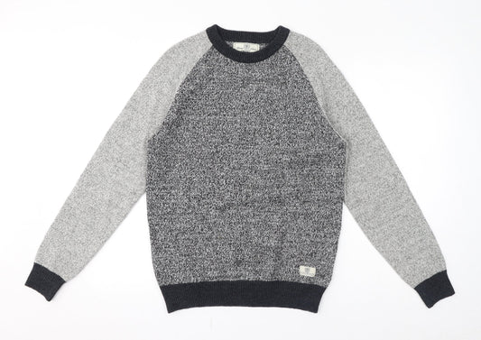NEXT Womens Grey Crew Neck Acrylic Pullover Jumper Size L