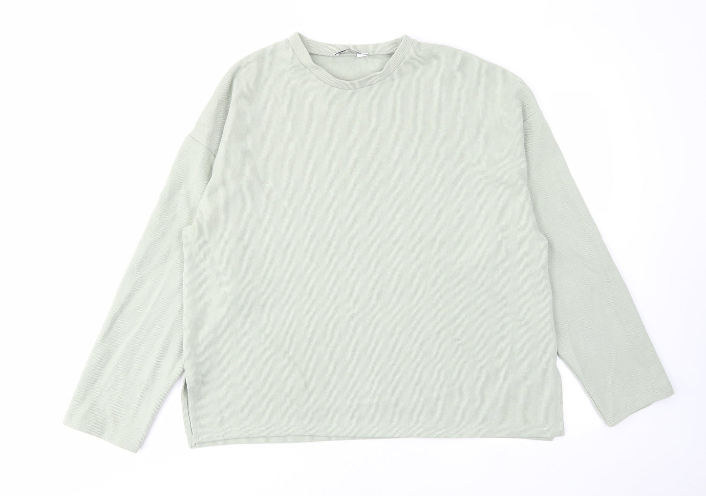 Stradivarius Womens Green Crew Neck Polyester Pullover Jumper Size L