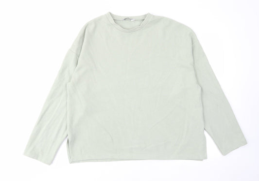Stradivarius Womens Green Crew Neck Polyester Pullover Jumper Size L
