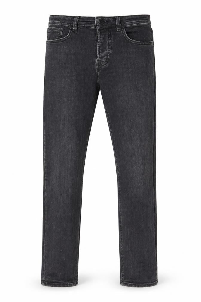 Denim & Co. Mens Grey Cotton Straight Jeans Size 30 in L30 in Regular Button - Pockets, Belt Loops