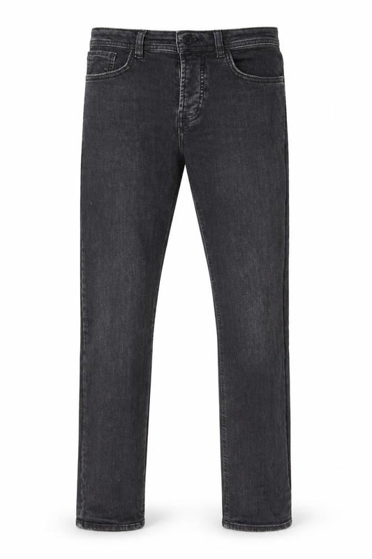 Denim & Co. Mens Grey Cotton Straight Jeans Size 30 in L30 in Regular Button - Pockets, Belt Loops
