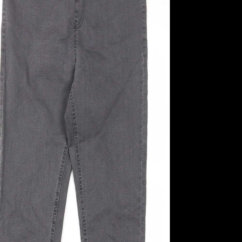 Marks and Spencer Womens Grey Cotton Skinny Jeans Size 10 L27 in Regular - Elastic waist