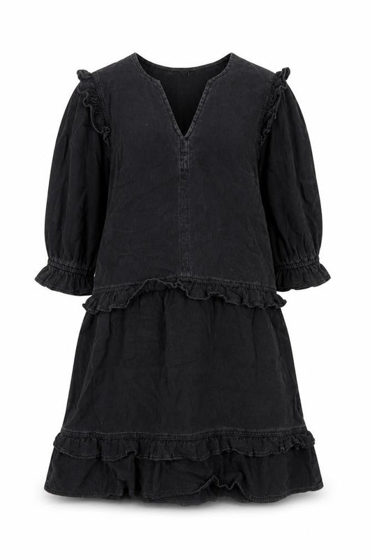 TU Womens Grey Cotton A-Line Size 8 V-Neck Pullover - Frill