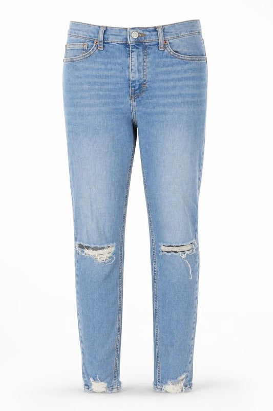 Topshop Womens Blue Cotton Skinny Jeans Size 26 in L32 in Regular Zip - Pockets, Belt Loops