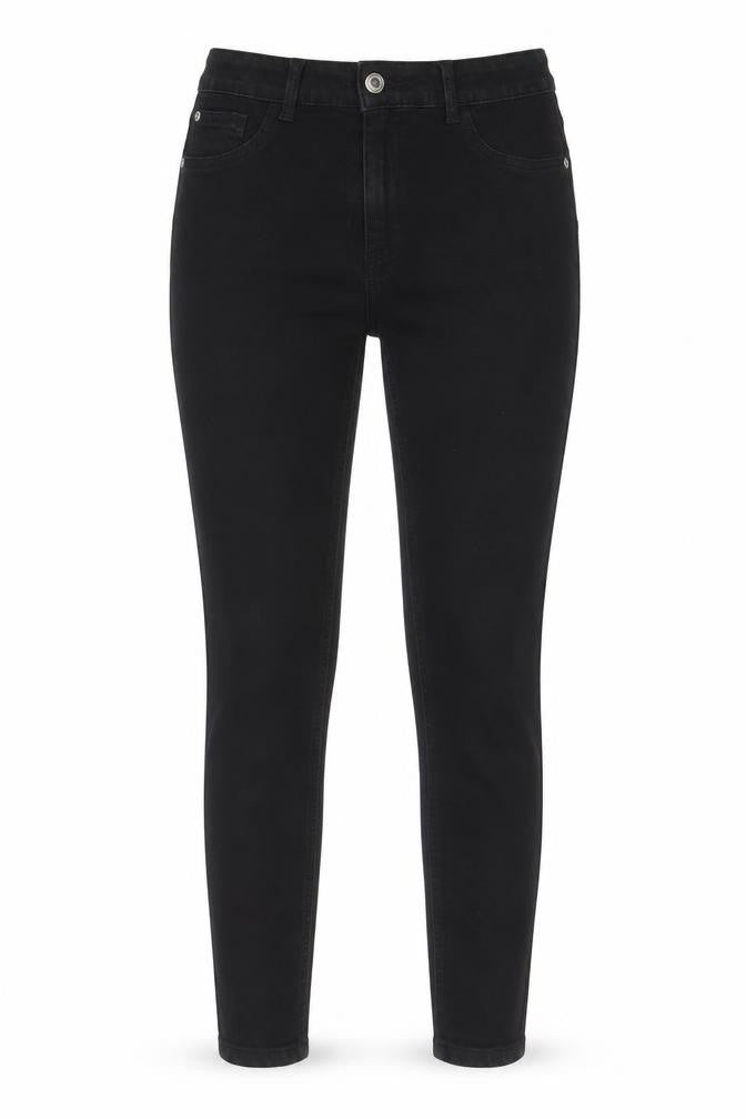 Denim & Co. Womens Black Cotton Skinny Jeans Size 10 L30 in Regular Zip - Pockets, Belt Loops