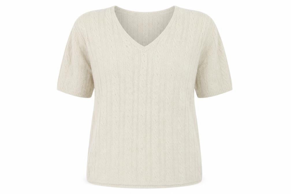 Berkertex Womens Beige V-Neck Acrylic Pullover Jumper Size 14
