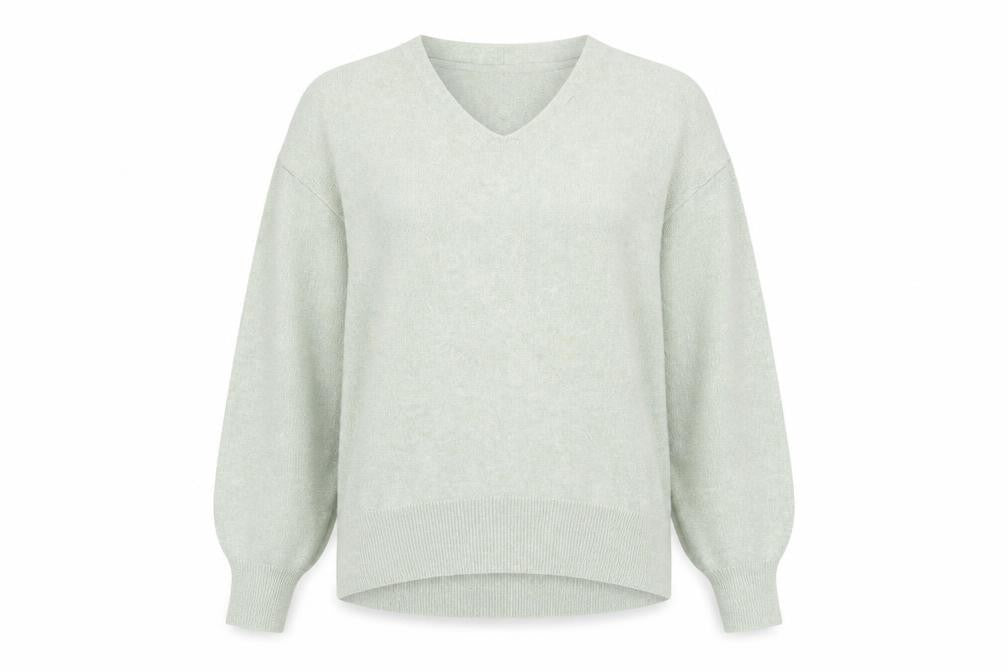 H&M Womens Green V-Neck Polyester Pullover Jumper Size M
