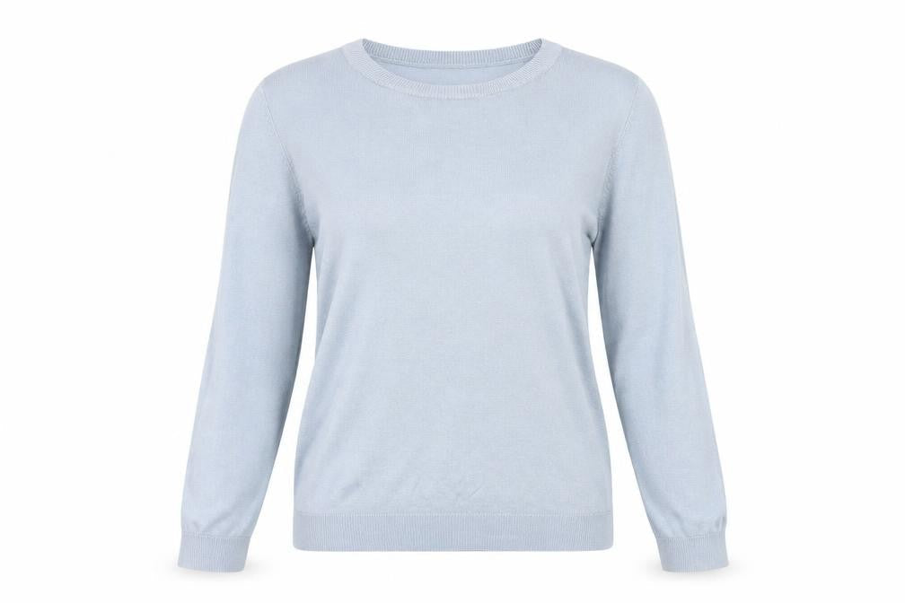 VILA Womens Blue Round Neck Viscose Pullover Jumper Size M