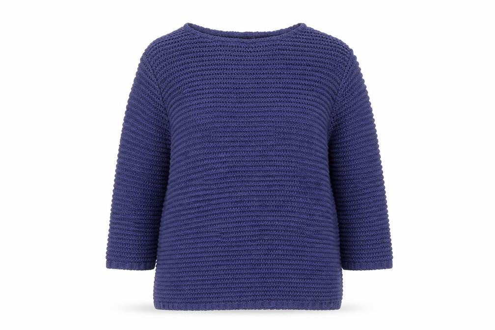 Damart Womens Blue Boat Neck Acrylic Pullover Jumper Size M