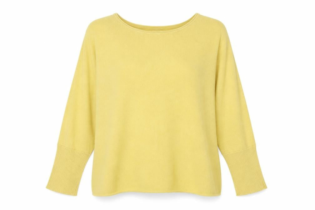 Creative Dezigns Womens Yellow Round Neck Cotton Pullover Jumper Size M - Size M-L