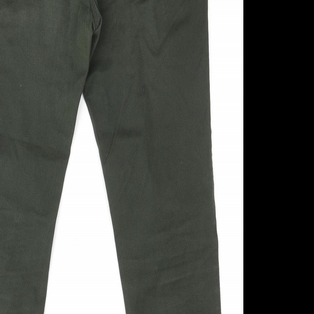 Marks and Spencer Womens Green Cotton Straight Jeans Size 36 in L31 in Slim Zip