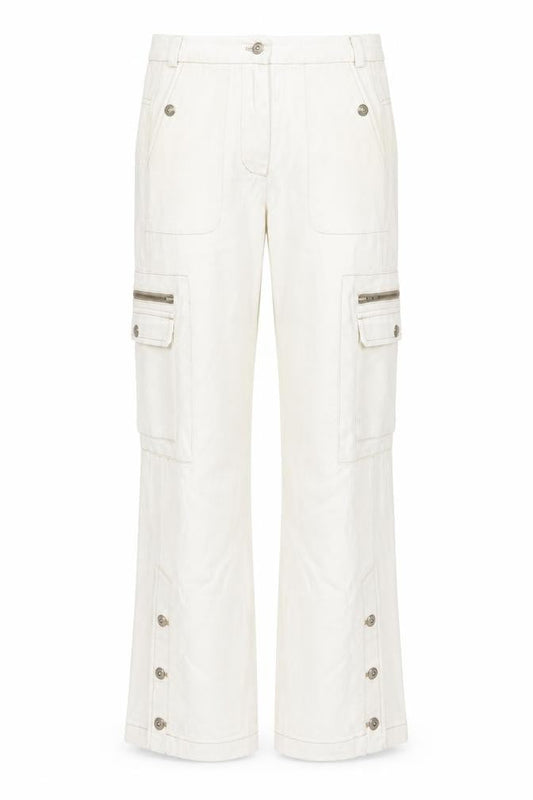 V'cocca Womens Ivory Cotton Straight Jeans Size 32 in L26 in Regular Zip