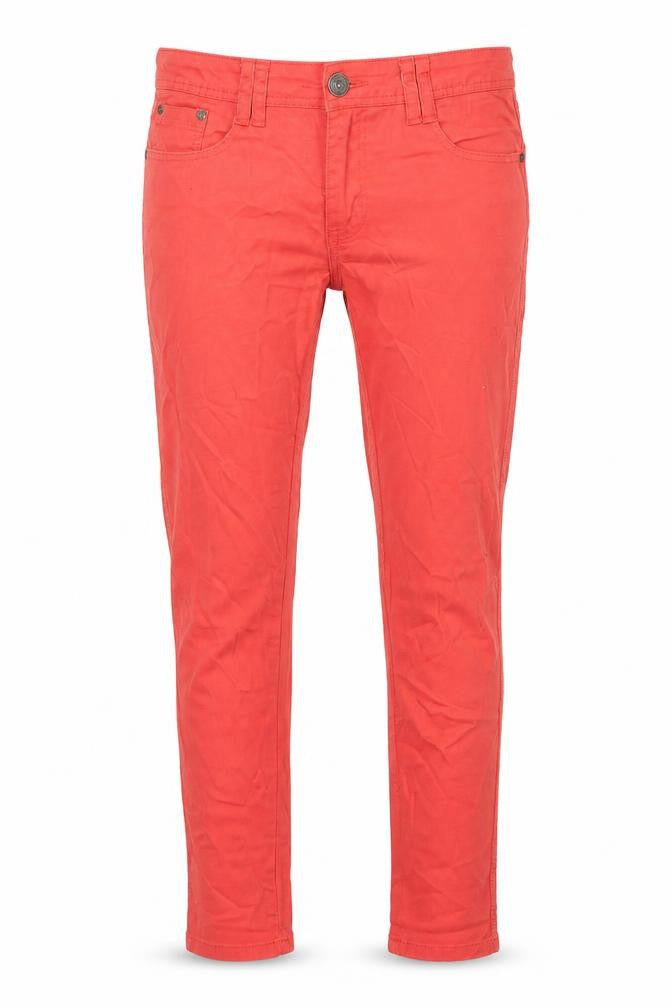 Next Womens Red Cotton Skinny Jeans Size 12 L32 in Regular Zip