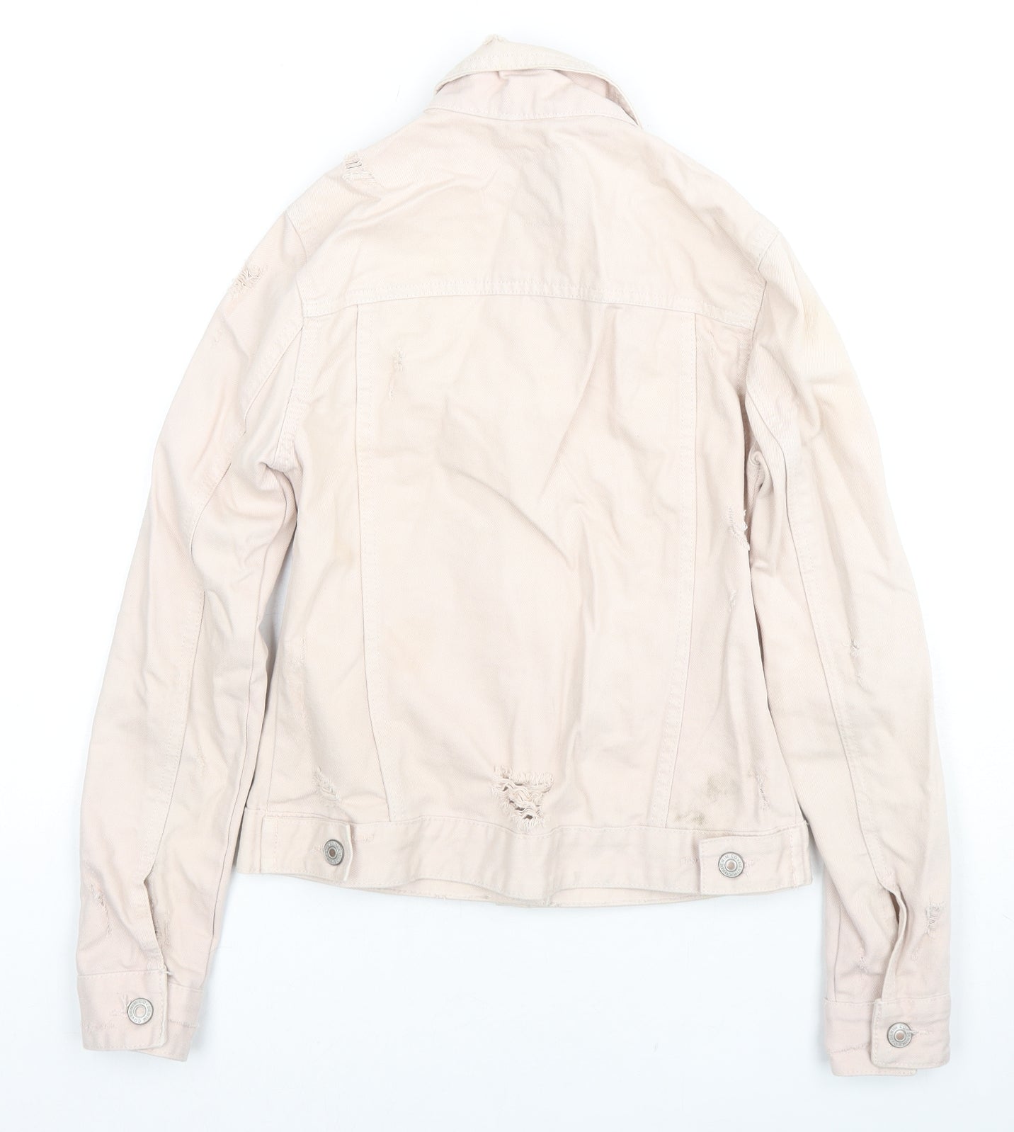 Denim & Co. Womens Beige Jacket Size 4 Button