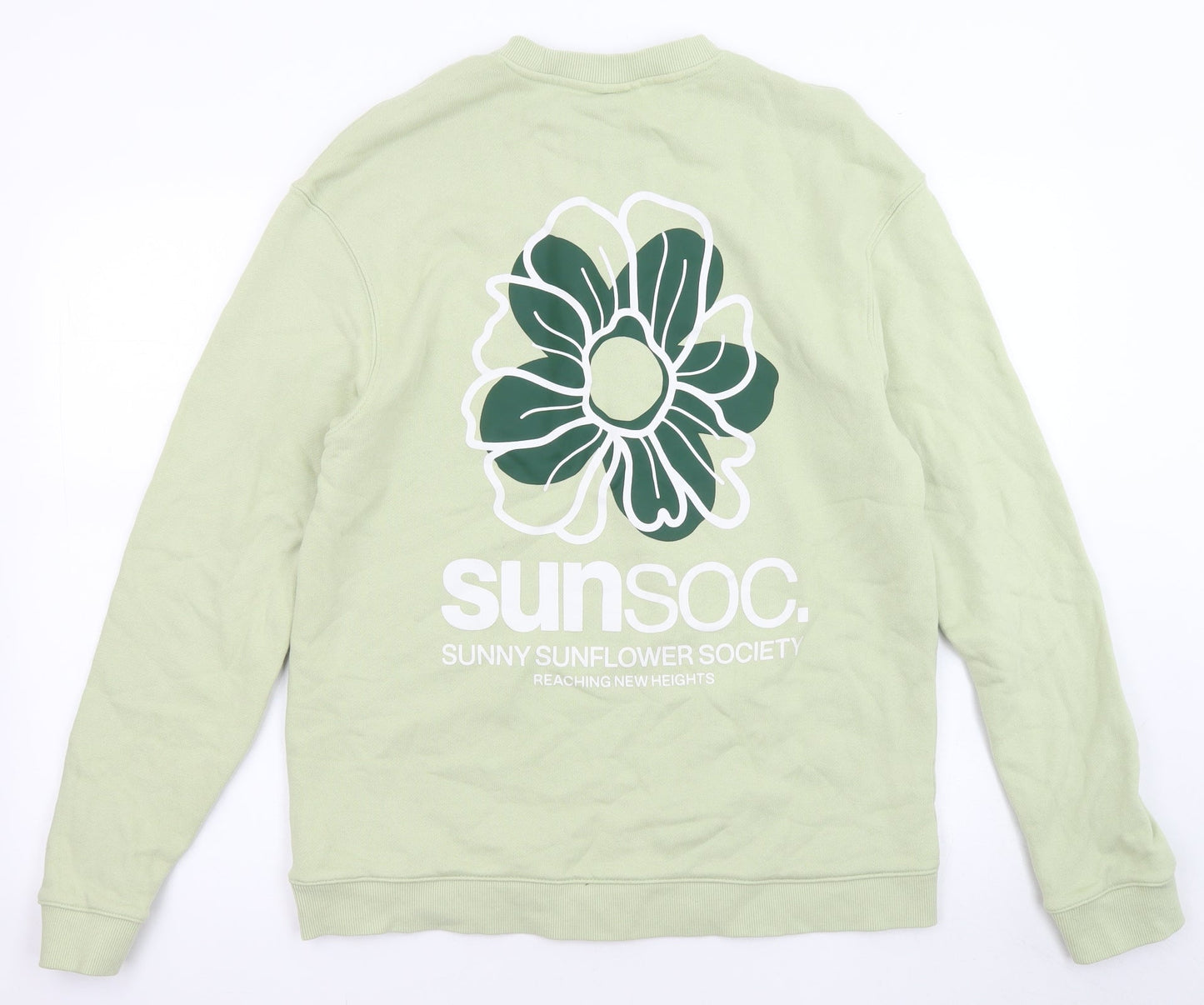 H&M Mens Green Cotton Pullover Sweatshirt Size M
