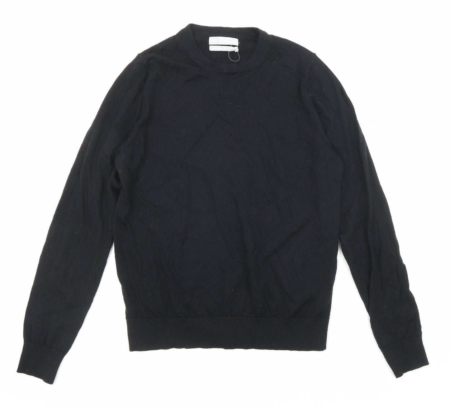 Marks and Spencer Womens Black Round Neck Acrylic Pullover Jumper Size 14
