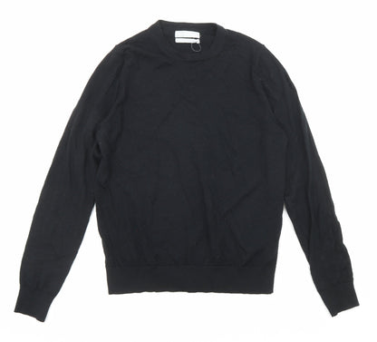 Marks & Spencer Womens Black Round Neck Acrylic Pullover Jumper Size 14