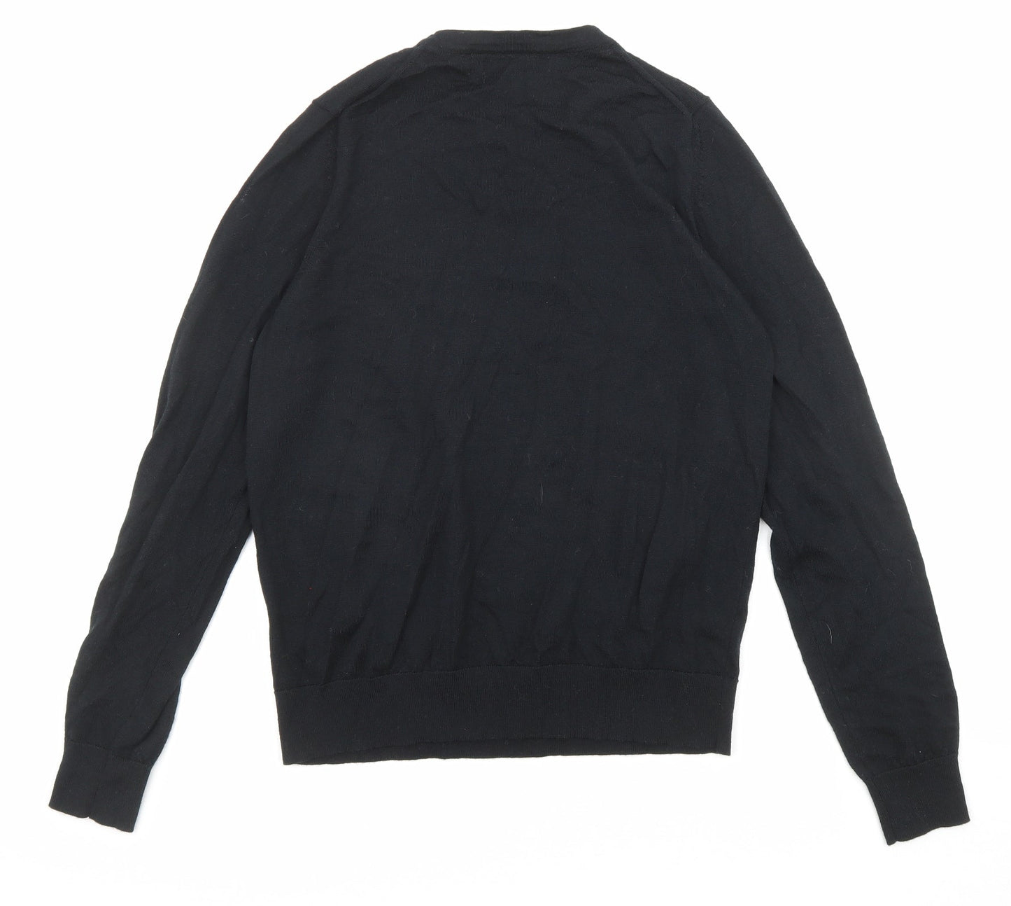 Marks and Spencer Womens Black Round Neck Acrylic Pullover Jumper Size 14