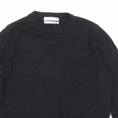 Marks & Spencer Womens Black Round Neck Acrylic Pullover Jumper Size 14