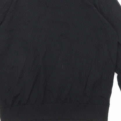 Marks & Spencer Womens Black Round Neck Acrylic Pullover Jumper Size 14
