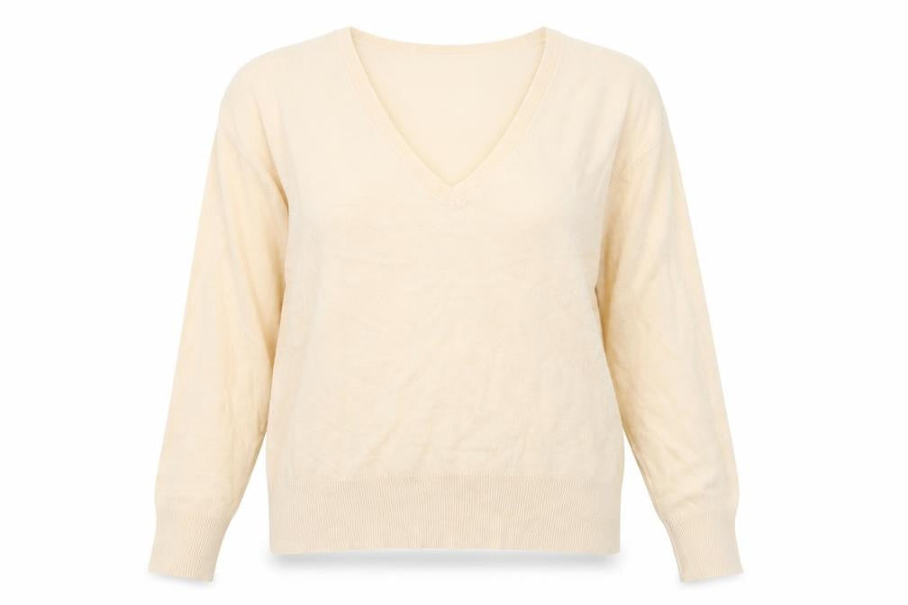 Zara Womens Orange V-Neck Wool Pullover Jumper Size M