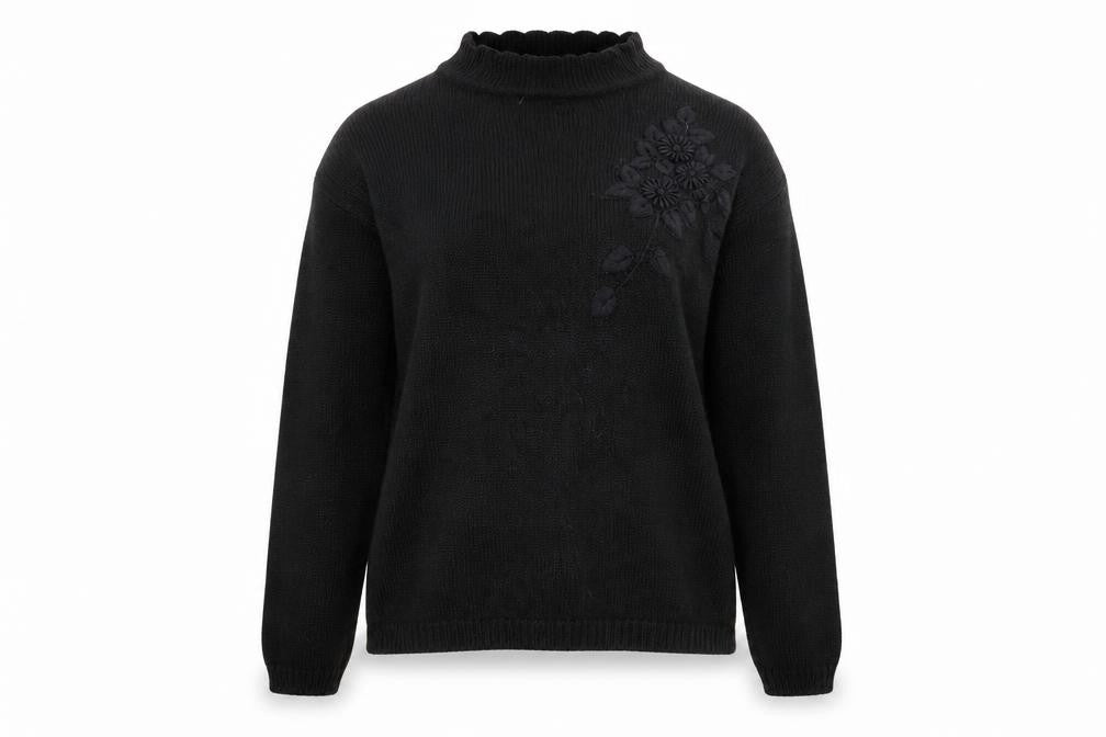 Classics Womens Black Round Neck Acrylic Pullover Jumper Size 16 - Size 16-18