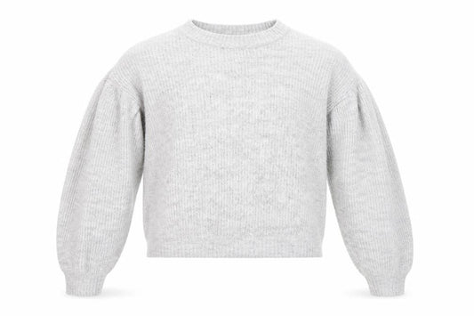 H&M Girls Grey Crew Neck Acrylic Pullover Jumper Size 10-11 Years Pullover - Cropped, Size 10-12 years
