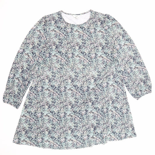 Marks and Spencer Womens Multicoloured Floral Viscose A-Line Size 22 Crew Neck Pullover
