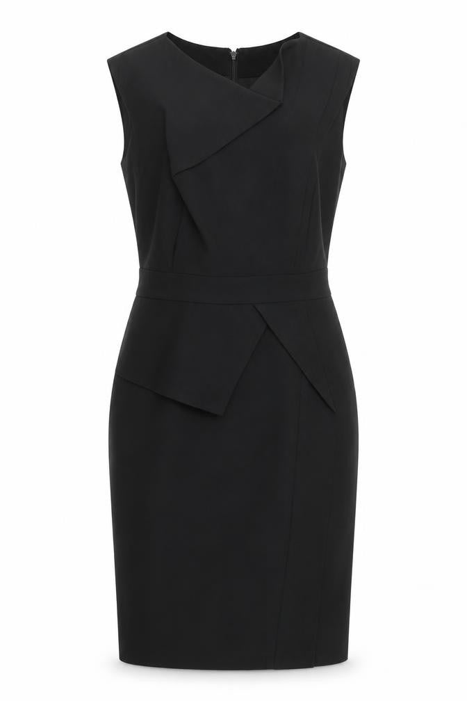 Warehouse Womens Black Polyester A-Line Size 12 V-Neck Zip
