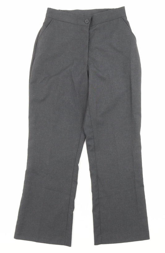 Damart Womens Grey Polyester Trousers Size 8 L26 in Regular Zip - Pockets