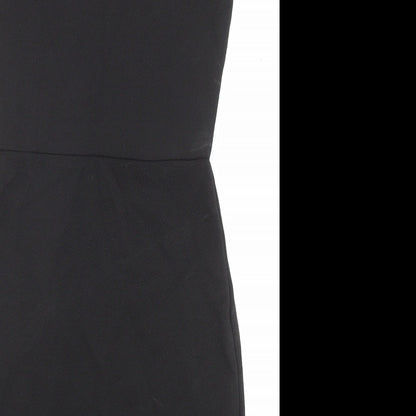 PRETTYLITTLETHING Womens Black Polyester A-Line Size 12 Crew Neck Pullover