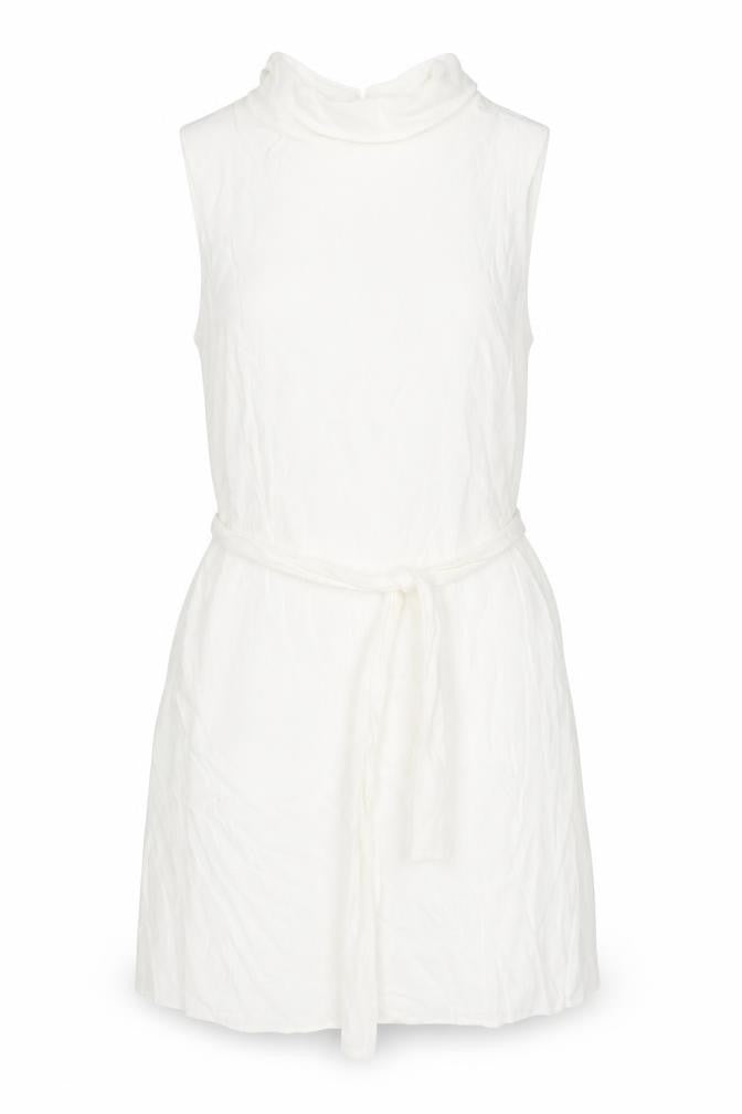 Disdress Womens Ivory Polyester Shift Size 14 Collared Zip - Belted