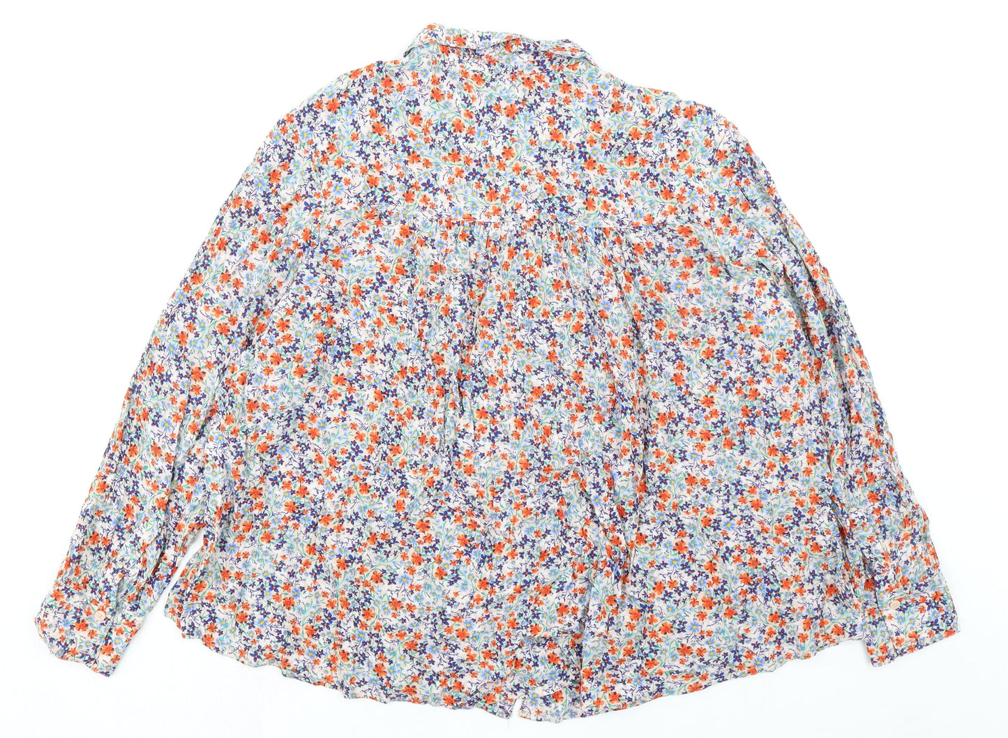 Garfield & Marks Womens Multicoloured Floral Viscose Basic Button-Up Size 14 Collared