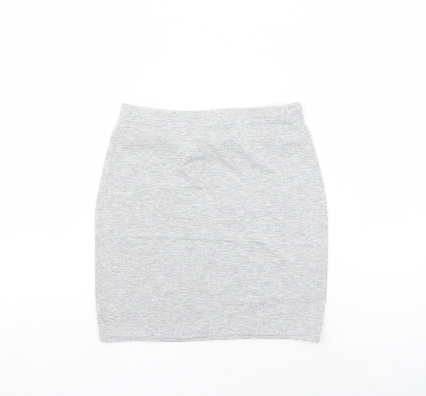 Boohoo Womens Grey Polyester Bandage Skirt Size 8 - Elastic Waist