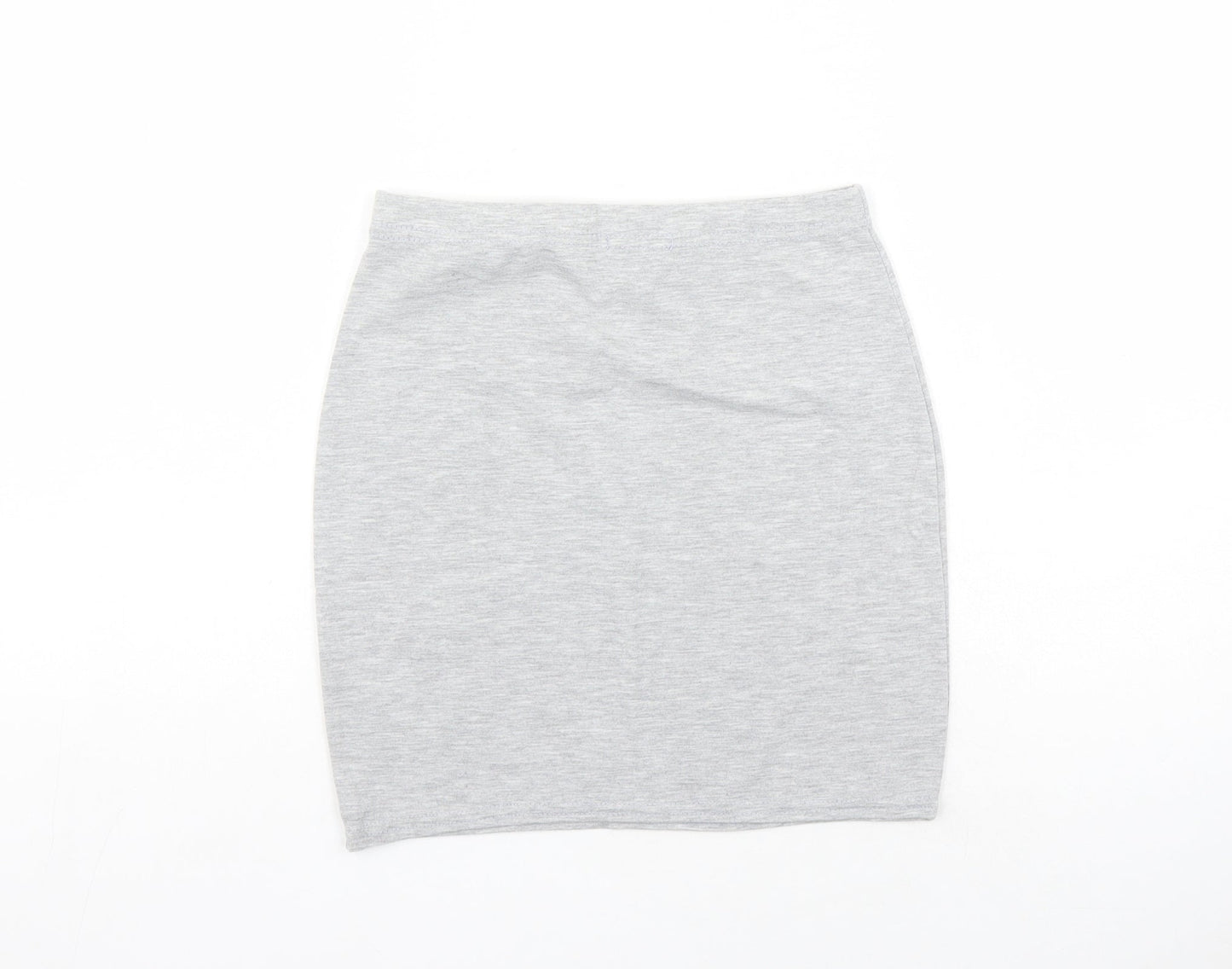 Boohoo Womens Grey Polyester Bandage Skirt Size 8 - Elastic Waist